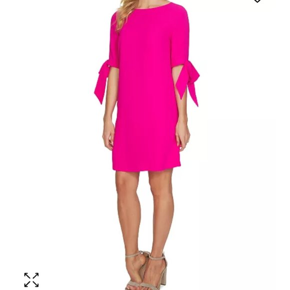 CeCe Dresses & Skirts - NWOT Fuschia Women's CeCe Tie Sleeve Shift Dress